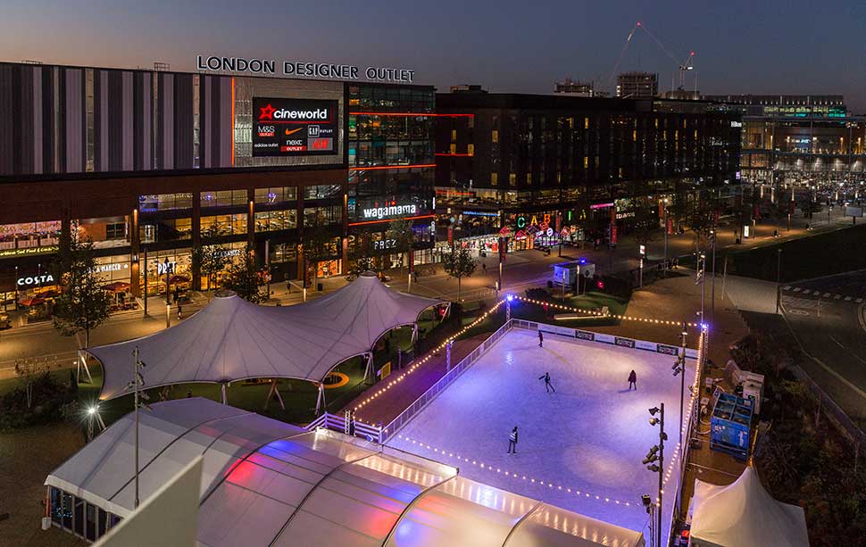 Christmas Ice Rink outside LDO